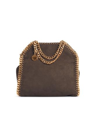 Stella McCartney Stella Mc Cartney Tote Falabella Micro mokka veganistische su&egrave;de tas