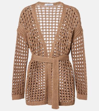 Max Mara Gelo open-knit cotton wrap cardigan
