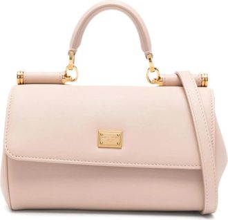 Dolce & Gabbana Sicily Top-Handle Tas - Dames - Handtassen - Beige - ONE Size - Leer - Tassen