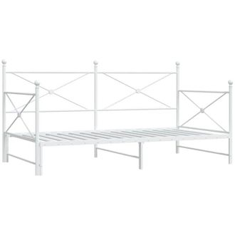 vidaXL Div&aacute;n Con Nido Sin Colch&oacute;n Blanco 100x190 Cm Acero Vidaxl