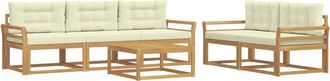 vidaXL Conjunto De Sof&aacute;s De Exterior 6 Uds. Blanco Y Crema Vidaxl