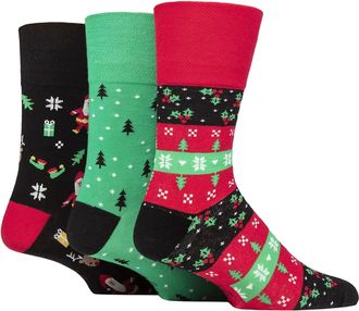 Generic Pack of 3 Christmas Socks for Men | Novelty Socks Funny Socks Honey Comb | Christmas Printed Socks Novelty Gifts Assorted | Socks Mens 6-11 (Pack of 3