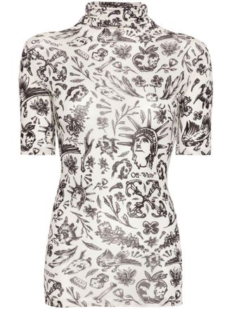 Off-white Tattoo tulen blouse - Wit