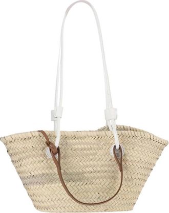 Catarzi Natuurlijke Straw Tote Bag Bianco - Dames - Schoudertassen - Beige - ONE Size - Tassen