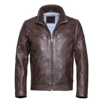 Bugatti Jassen, Heren, Bruin, 5Xl, Katoen, Heren Leren Jas Klassieke Stijl