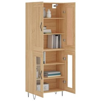 Berkfield Home Highboard Sonoma Oak 69.5x34x180 cm Engineered Wood in Light Brown