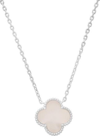Queen Jewels Mother-of-Pearl Clover Necklace in Silver at Nordstrom Rack