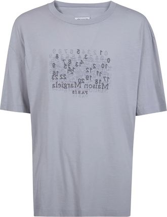 Maison Margiela Cotton Numerical T-shirt - Heren - T-shirts - Grijs - L - Katoen - Tops