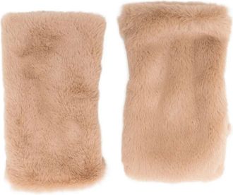 ALPO Handschoenen van imitatiebont - Beige