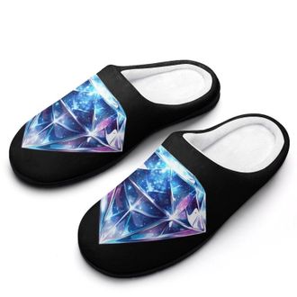 Generic Diamond Universe Symbol Womens Slippers Warm House Slippers Indoor House Shoes with Anti-Skid Rubber Sole