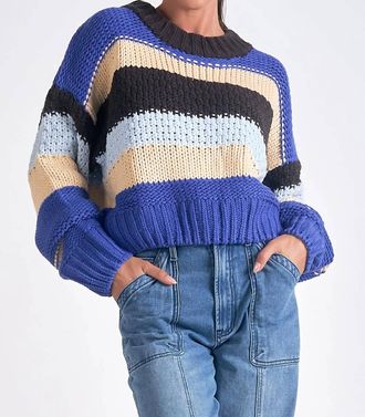 Elan Striped Sweater In Blue