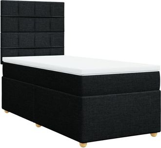 vidaXL Vidaxl - Cama Box Spring Con Colch&oacute;n Tela Negro 90x200 Cm
