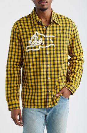 Icecream Mean Gene Long Sleeve Button-Up Shirt in Black Iris at Nordstrom, Size Medium