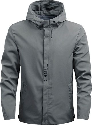 Generic Mens Waterproof Jackets,Lightweight Windbreaker Softshell Jacket,Full Zip Detachable Hood Outdoor Raincoat with Pockets,Solid Color Loose Casual Mens 