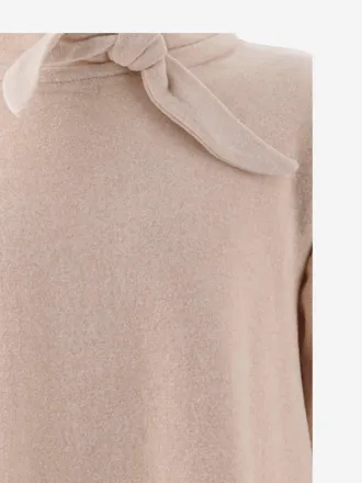 1+ in the family Girls Stretch Cotton-Blend Sweater With Bow Pink