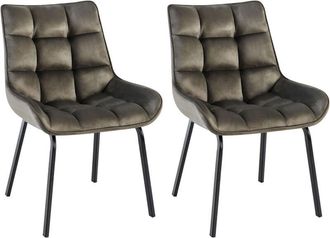 Clp Clp - Lote De 2 Sillas De Comedor Saranda Antracita Terciopelo