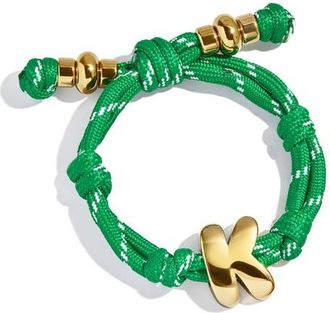 BaubleBar Knotty Initial Bracelet in Green/Gold at Nordstrom