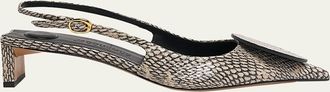 Jacquemus Les Duelo Snake-Effect Slingback Pumps