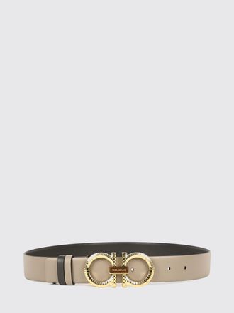 Ferragamo Cintura Gancini reversibile in pelle di vitello liscia con fibbia logo