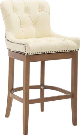 Clp Clp - Taburete Lakewood Cuero A&uacute;tentico & Madera Clara Crema