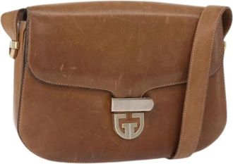 Gucci Pre-owned Cross Body Bags, female, Brown, Size: ONE SIZE Pre-owned Leather Cross Body Bag