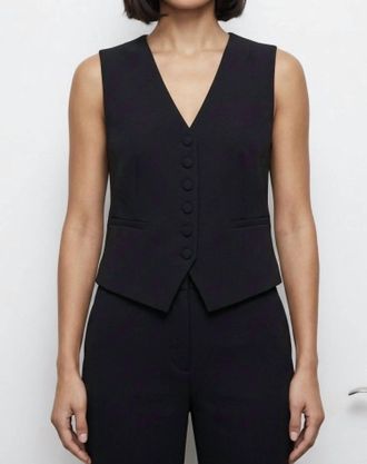 Frame Denim Pre-Loved Tailored Vest In Black