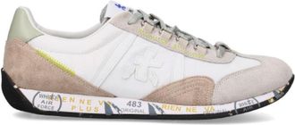 Premiata Suede And Technical Fabric White Jackyx Sneakers