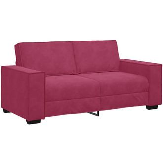 vidaXL Sof&aacute; De 2 Plazas De Terciopelo Rojo Tinto 140 Cm Vidaxl