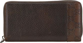 Gucci Brown Leather Coin Purse/Coin Case (Pre-Owned)