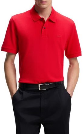 BOSS Pallas Solid Cotton Piqu&eacute; Polo in Med Rd at Nordstrom, Size Xxx-Large