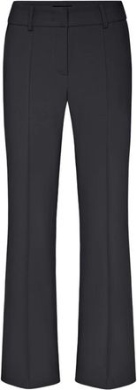 Cambio Zwarte Trompet Wolbroek met Piping - Dames - Wijde Broeken - Zwart - XL - Wol - Broeken