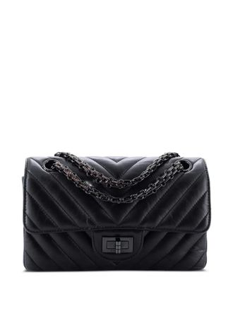 Chanel So Black Reissue 2.55 Flap Bag Chevron Aged Calfskin Mini crossbody bag