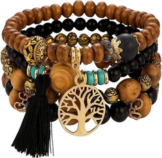 Jean Claude Stainless Steel 4Pc Bracelet Set