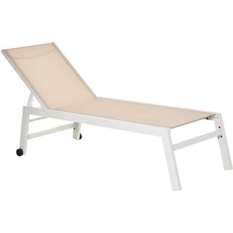 OUTSUNNY Tumbona Con Respaldo Reclinable En 5 Posiciones 169x65x102cm M&aacute;x. 120kg Beige