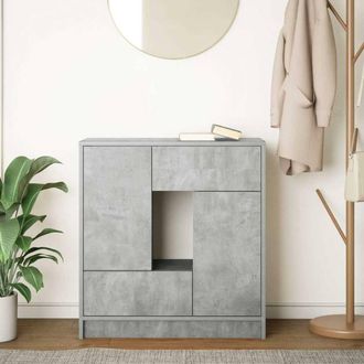Berkfield Home Sideboard with Drawers & Doors Concrete Grey 70.5x34x74.5 cm