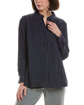Eileen Fisher Eileen Fisher Petite Silk Pleated Shirt