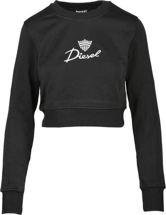 Diesel Black Cropped Logo Sweatshirt