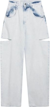 Maison Margiela Cutout Denim Broeken - Dames - Loose Fit Jeans - Blauw - W26 - Denim - Jeans