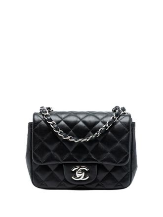 Chanel 2016-2017 Mini Square Classic Lambskin Single Flap crossbody bag - Black