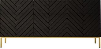 AKL FURNITURE Aparador efecto madera Negro