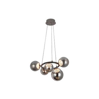 Fabrilamp Colgante Pompeya 5l Negro 35w 3000-4000-6000k C/remoto Y Reg.intensidad 3150lm Regx58x58 Cm