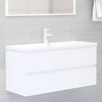 Berkfield Home Sink Cabinet with Built-in Basin White Engineered Wood