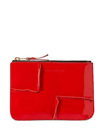 Comme Des Garçons Reversed-hem pouch - unisex - Calf Leather - One Size - Red