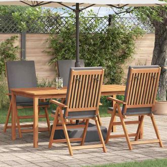 vidaXL Vidaxl - Silla De Jard&iacute;n Con Coj&iacute;n 4 Pcs Marr&oacute;n 57 X 71.5 X 104cm