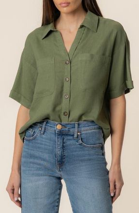 Kut from the Kloth Brianna Boxy Shirt in Dill at Nordstrom, Size X-Small