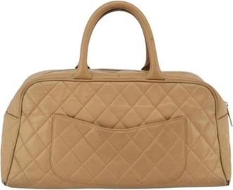 Chanel Pre-owned Leren Vintage Handtas - Dames - Vintage Handtas - Beige - ONE Size - Leer - Vintage