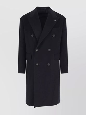 Tagliatore structured double-breasted long jacket