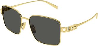 Gucci Square Frame Zonnebrillen - Dames - Zonnebrillen - Geel - 54 MM - Nylon - Accessoires