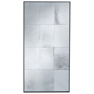 Beliani Espejo De Pared De Estilo Industrial Con Efecto Vintage Y Antiguo Decorativo De Vidrio Negro Calmont