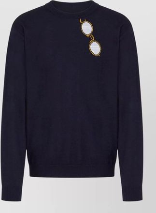 Moschino crew neck silk blend knit sweater